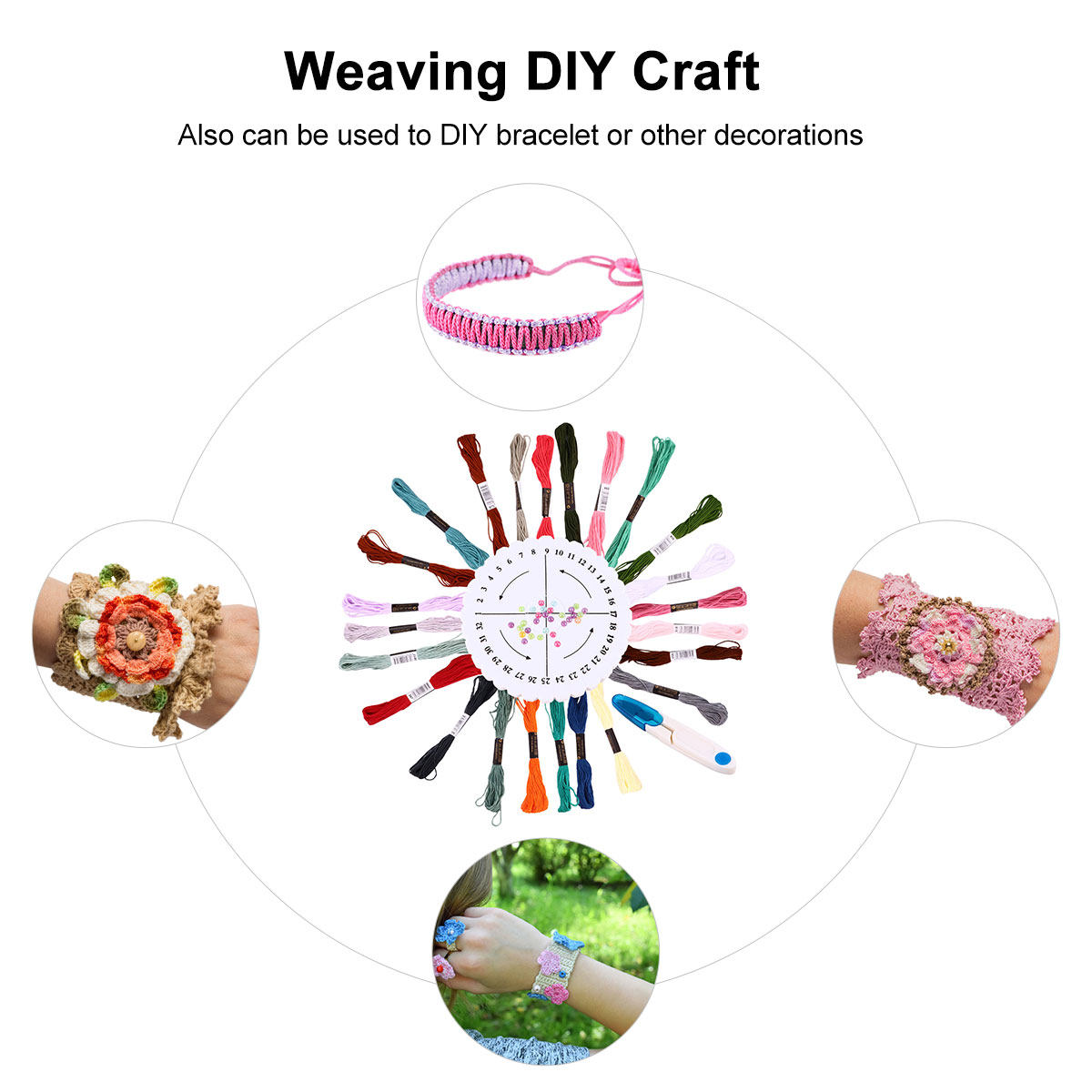 Embroidery Craft - Kit per realizzare braccialetti dell'amicizia, telaio