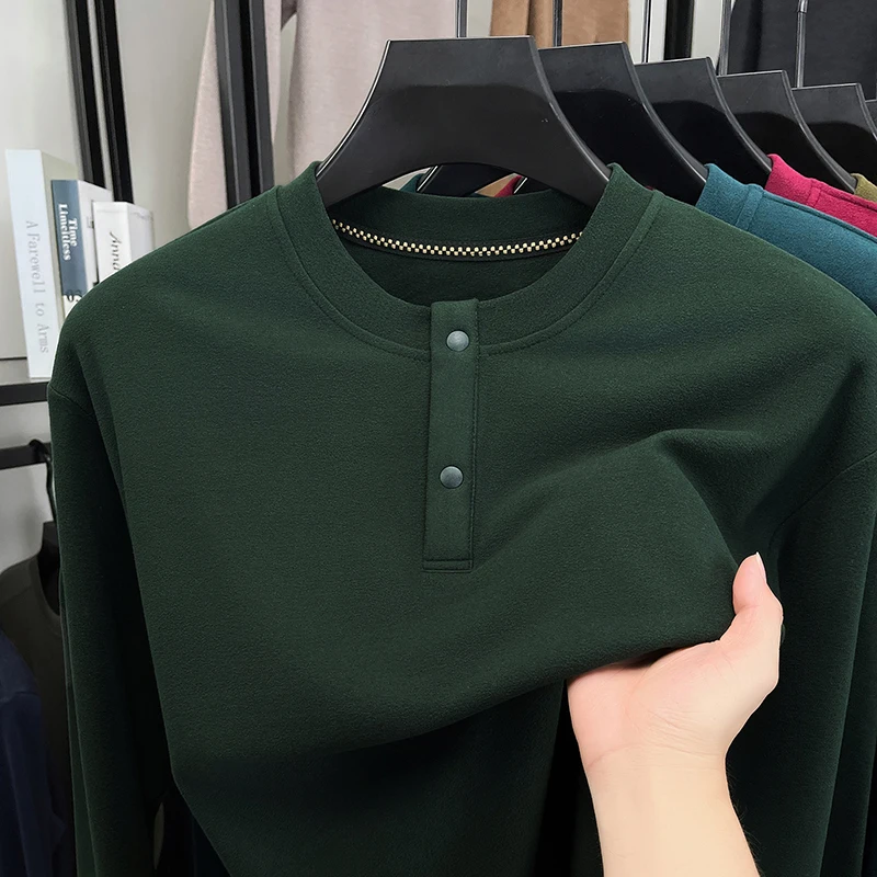 Embellish Knit - Maglione Henley da Uomo a Vestibilità