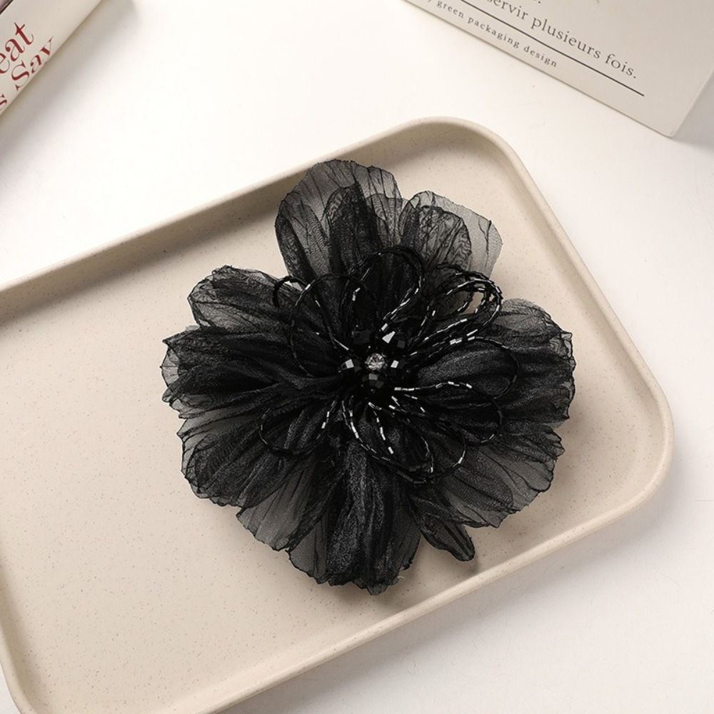 Crystal Mesh Fabric - Applicazione Floreale in Tessuto Organza con