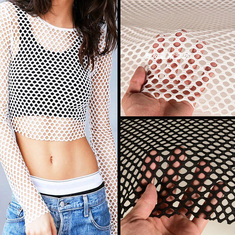 Crystal Mesh Fabric - Tessuto a rete morbido elasticizzato in
