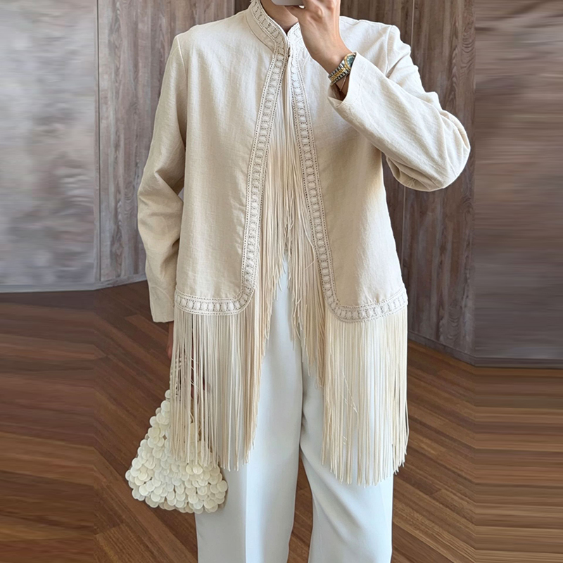 Cardigan da donna con colletto - Tassel Fringe Trim recensione e prezzo