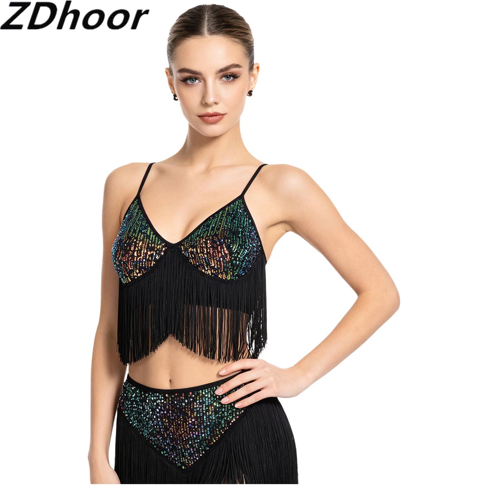 Top corto da donna per danza l - Tassel Fringe Trim recensione e prezzo