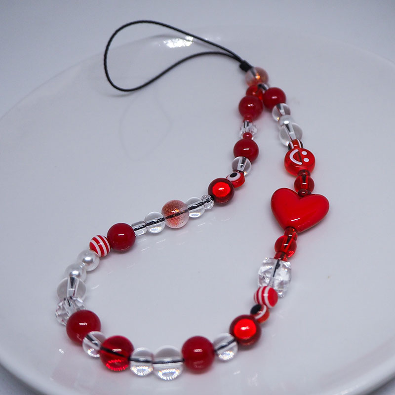 Rosso trasparente Mobile Y2k t - Pearl Trim Chain recensione e prezzo