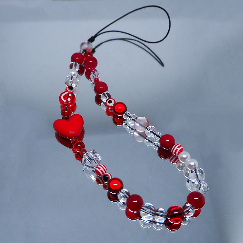 Rosso trasparente Mobile Y2k t - Pearl Trim Chain recensione e prezzo