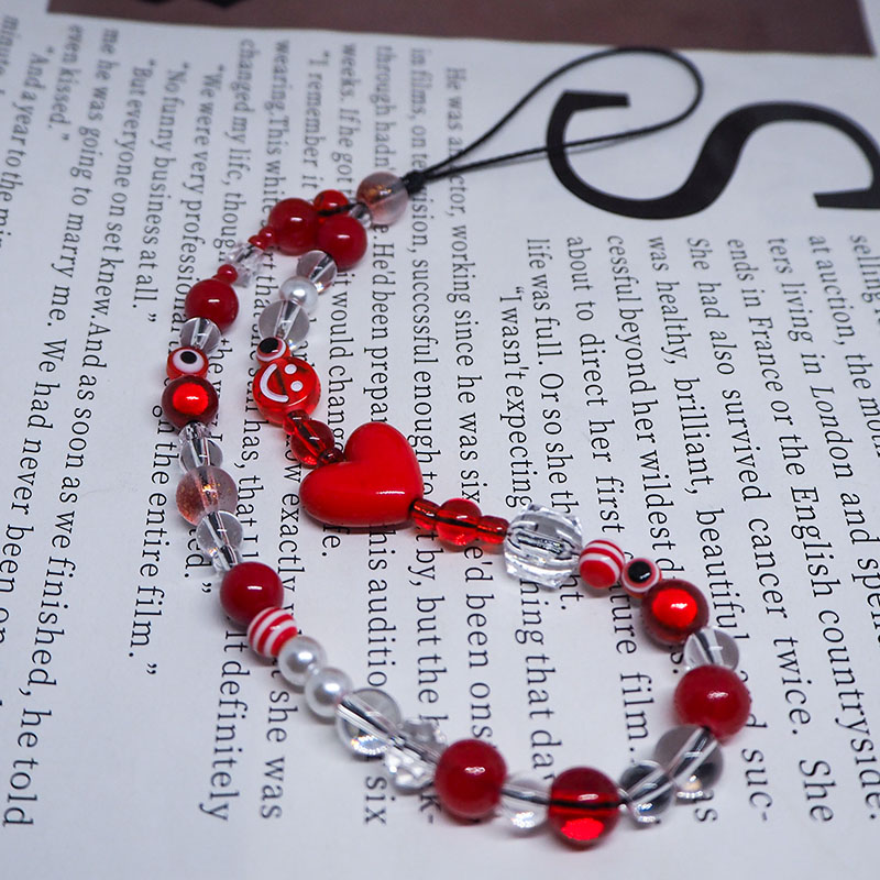 Rosso trasparente Mobile Y2k t - Pearl Trim Chain recensione e prezzo