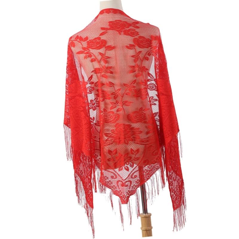 652F Elegante sciarpa in pizzo - Tassel Fringe Trim recensione e prezzo