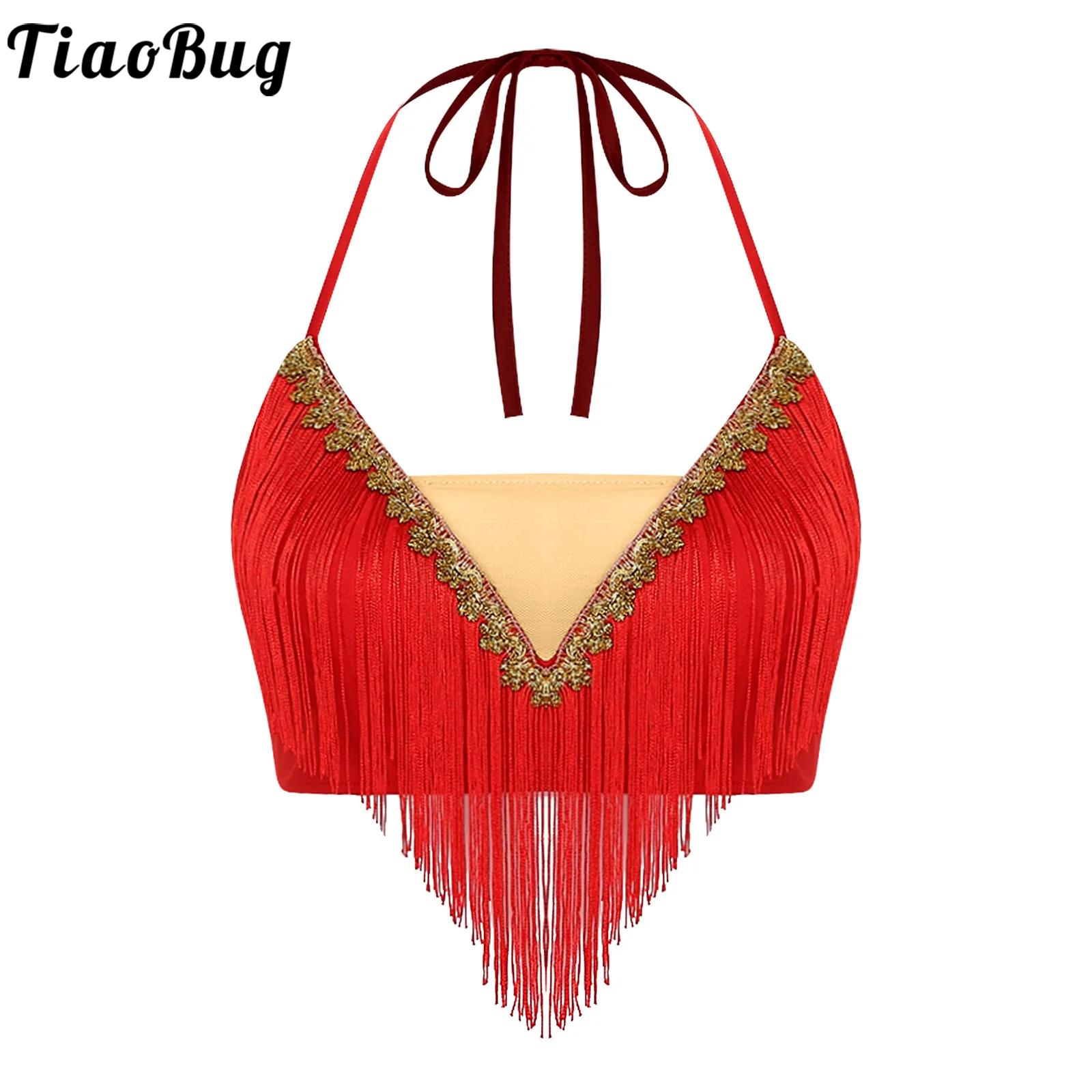 Top Corto da Danza del Ventre  - Tassel Fringe Trim recensione e prezzo