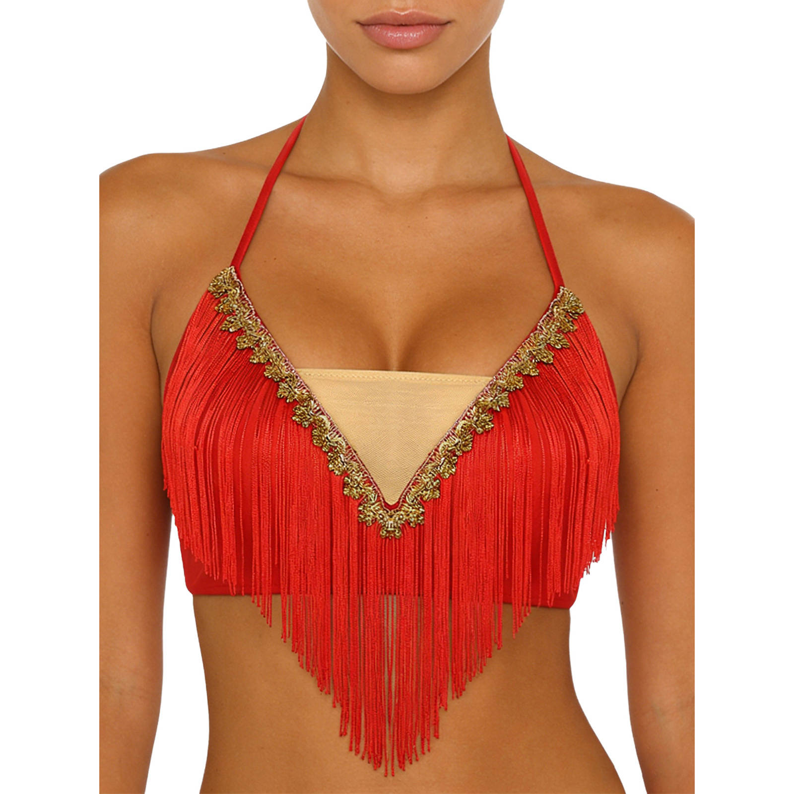 Top Corto da Danza del Ventre  - Tassel Fringe Trim recensione e prezzo